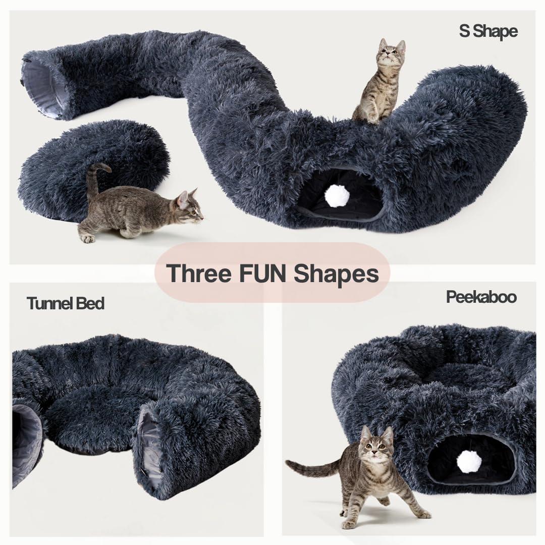 The Cat Park foldable cat tunnel makes tidying up simple and compact.