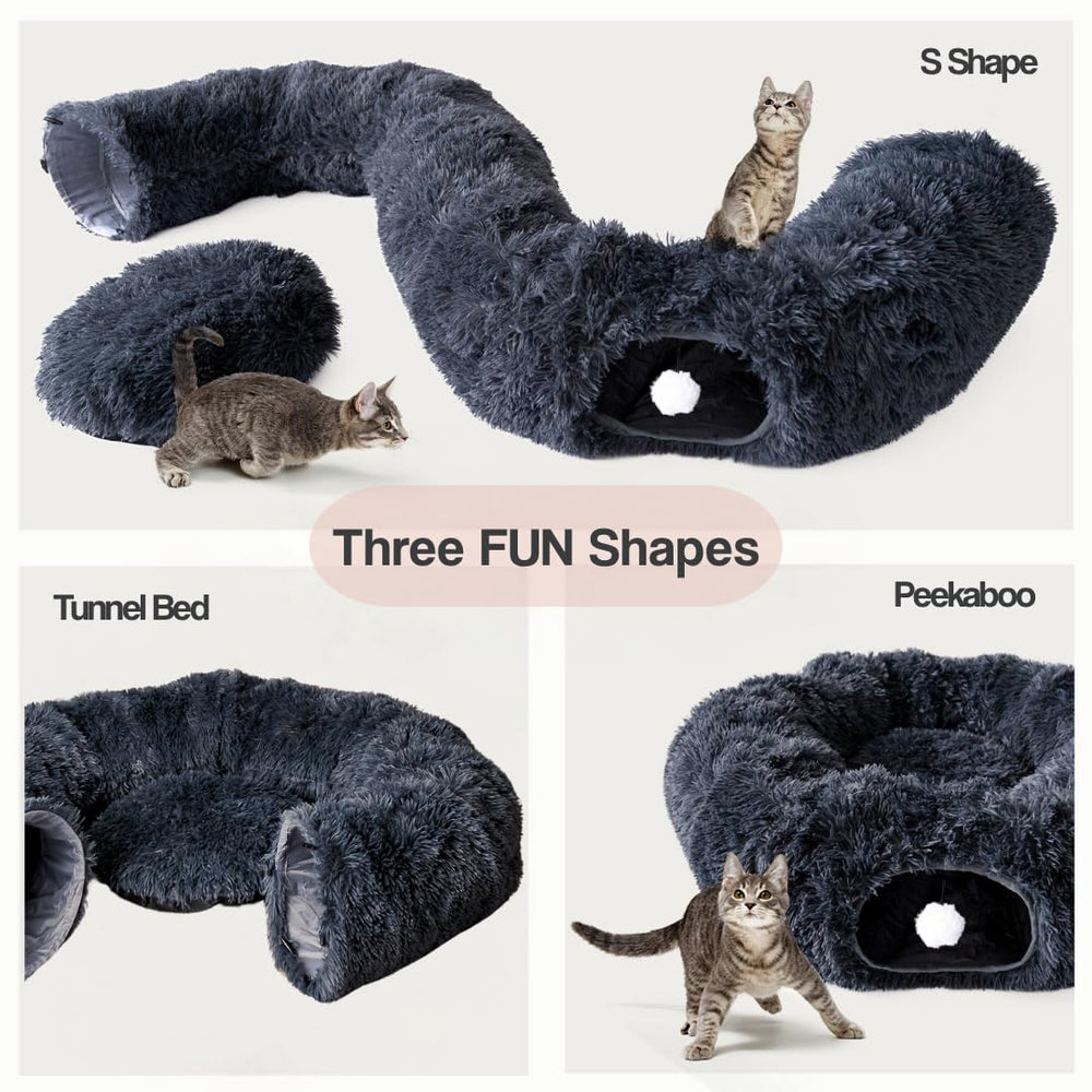 The Cat Park foldable cat tunnel makes tidying up simple and compact.