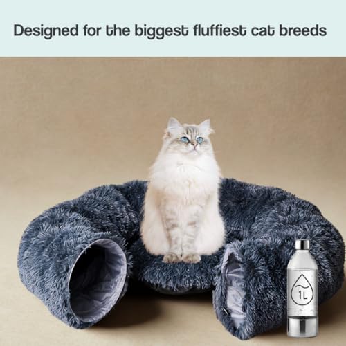 The Cat Park soft mat inside tunnel delivers roomy comfort for larger cats.