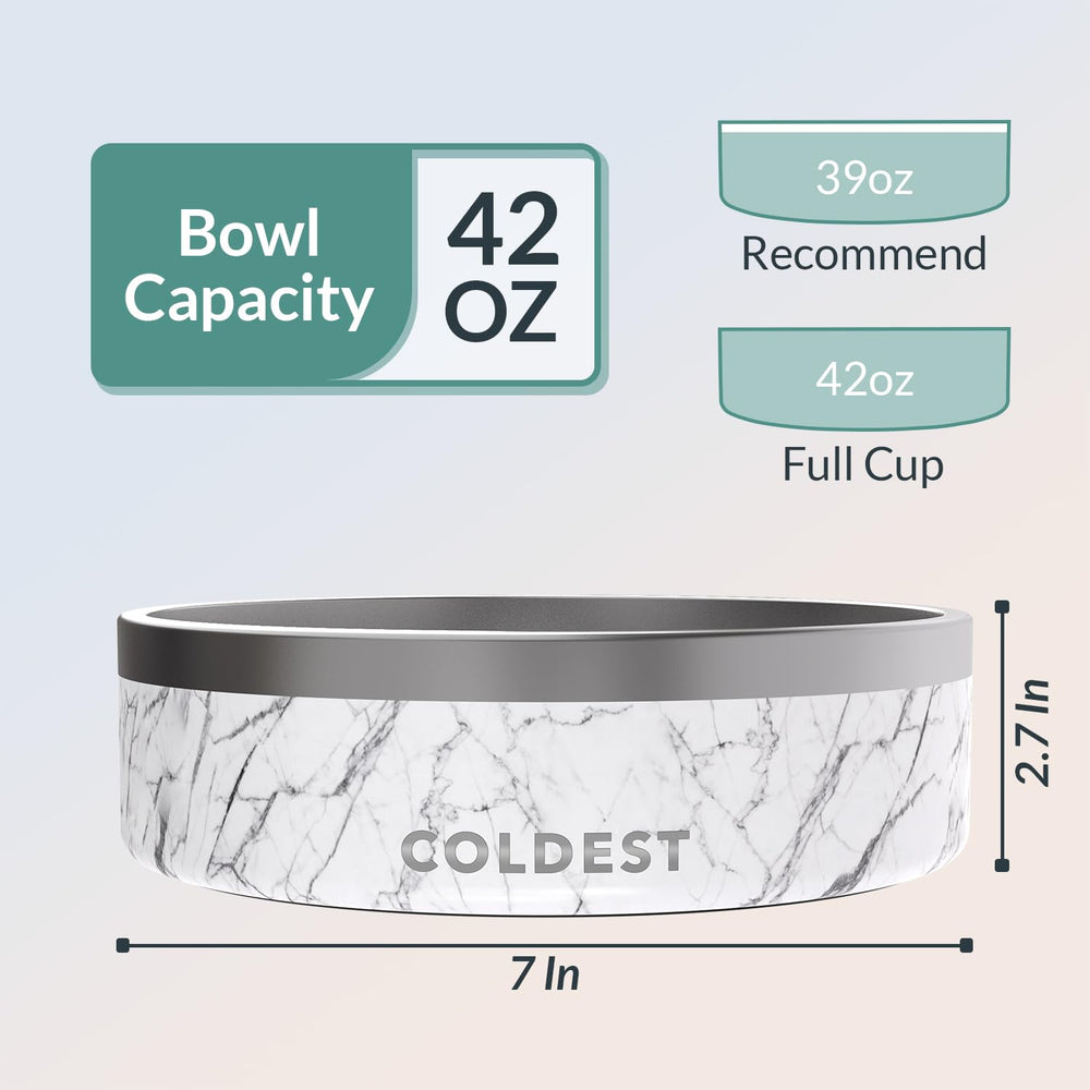 The Coldest Water Bowl spill-proof design minimizes mess during feeds.