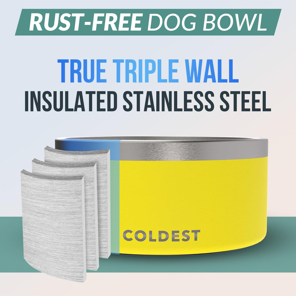 The Coldest Water Colddog Bowl spill proof design prevents messes in busy homes