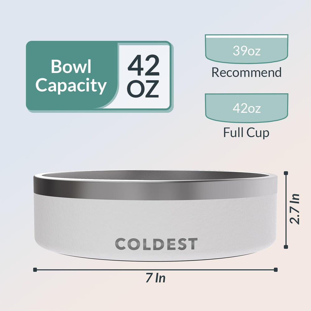 The Coldest Water 42oz capacity bowl suits larger pets and busy households.