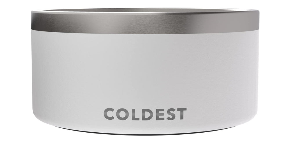The Coldest Water dog bowl with anti-rust metal finish for lasting durability.