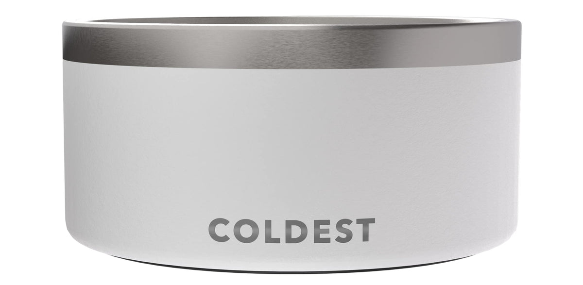 The Coldest Water dog bowl with anti-rust metal finish for lasting durability.