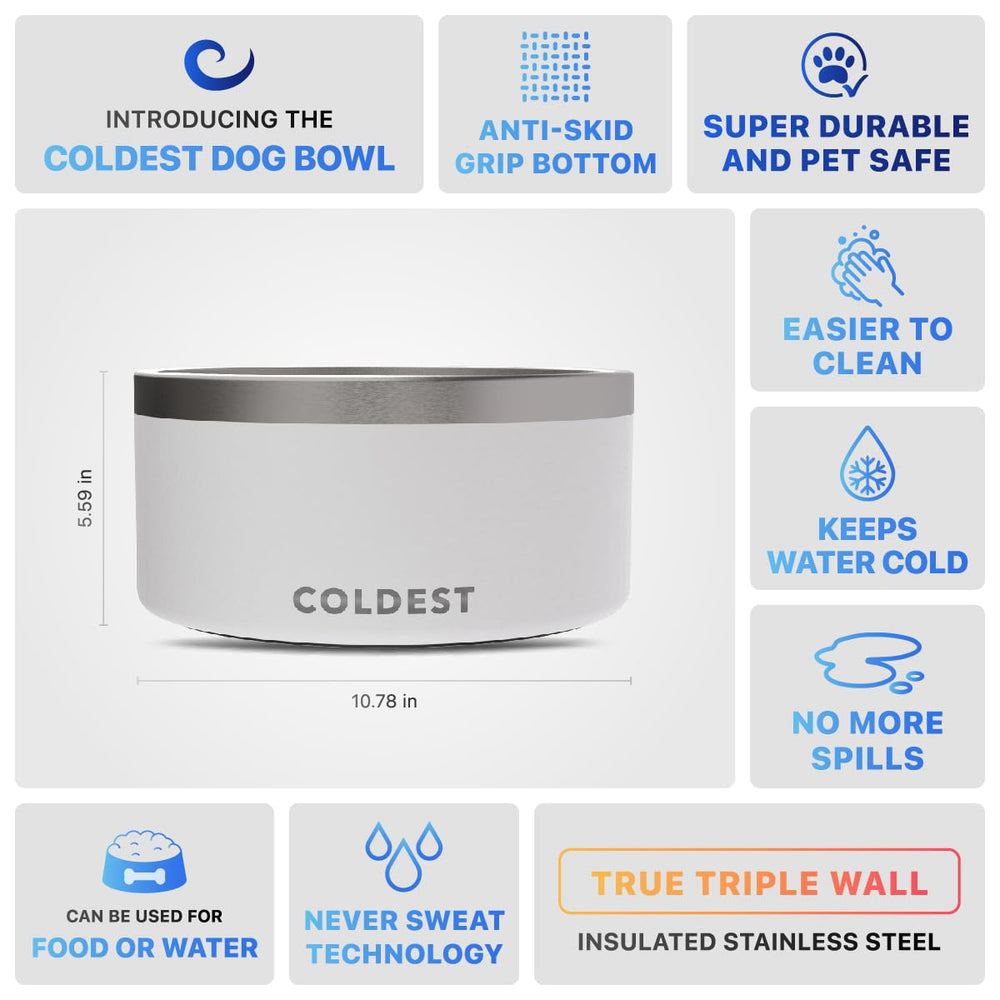 The Coldest Water dog bowl is dishwasher safe for easy cleaning.