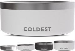 The Coldest Water Epic White Dog Bowl, 100 oz capacity for extended hydration.
