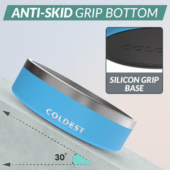 The Coldest Water dog bowl shows a non-slip bottom for steadier meals.