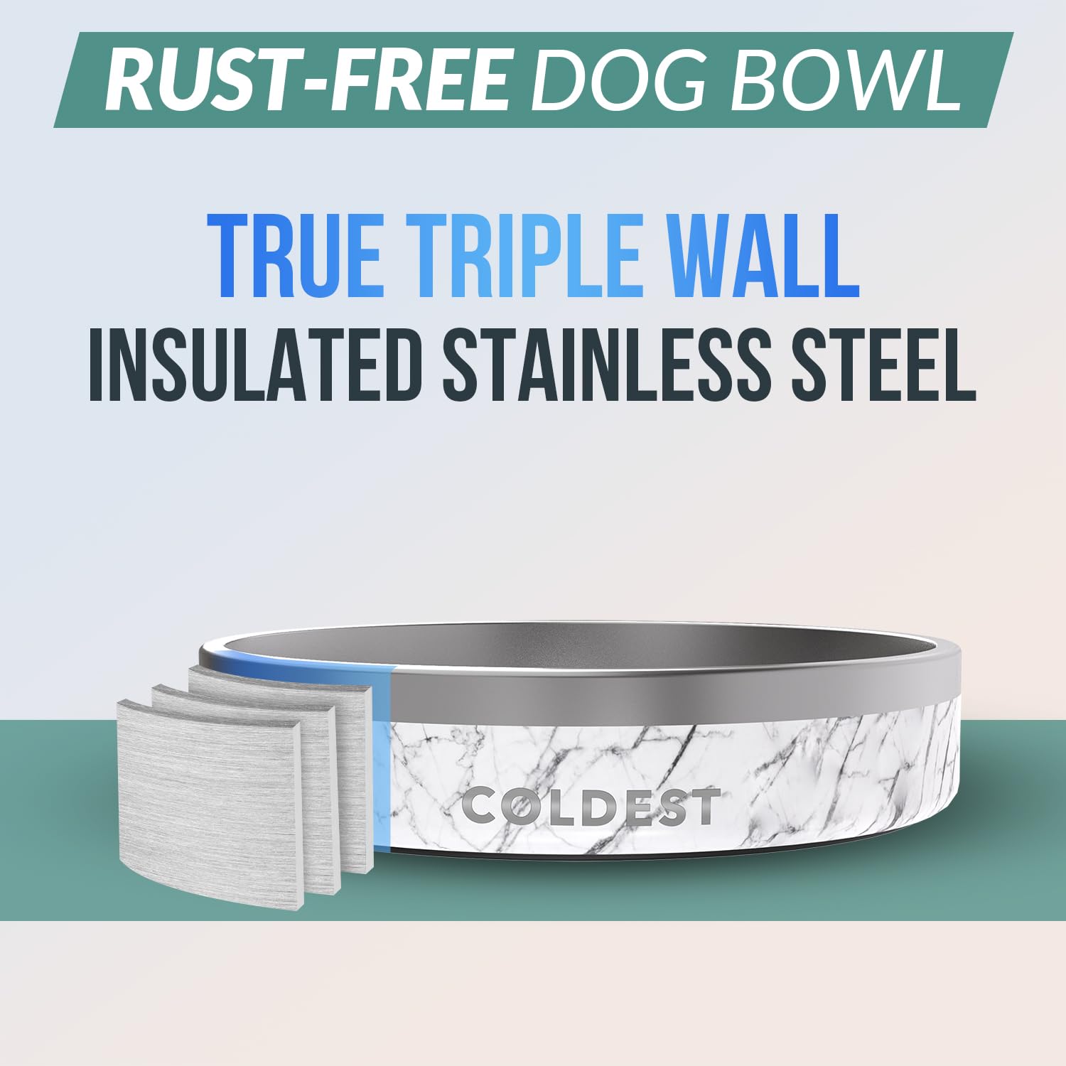 The Coldest Water rust-resistant stainless steel resists wear for long use
