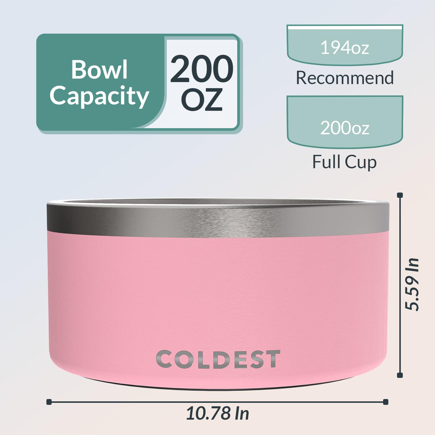 The Coldest Water non-slip base keeps the bowl steady during feeding