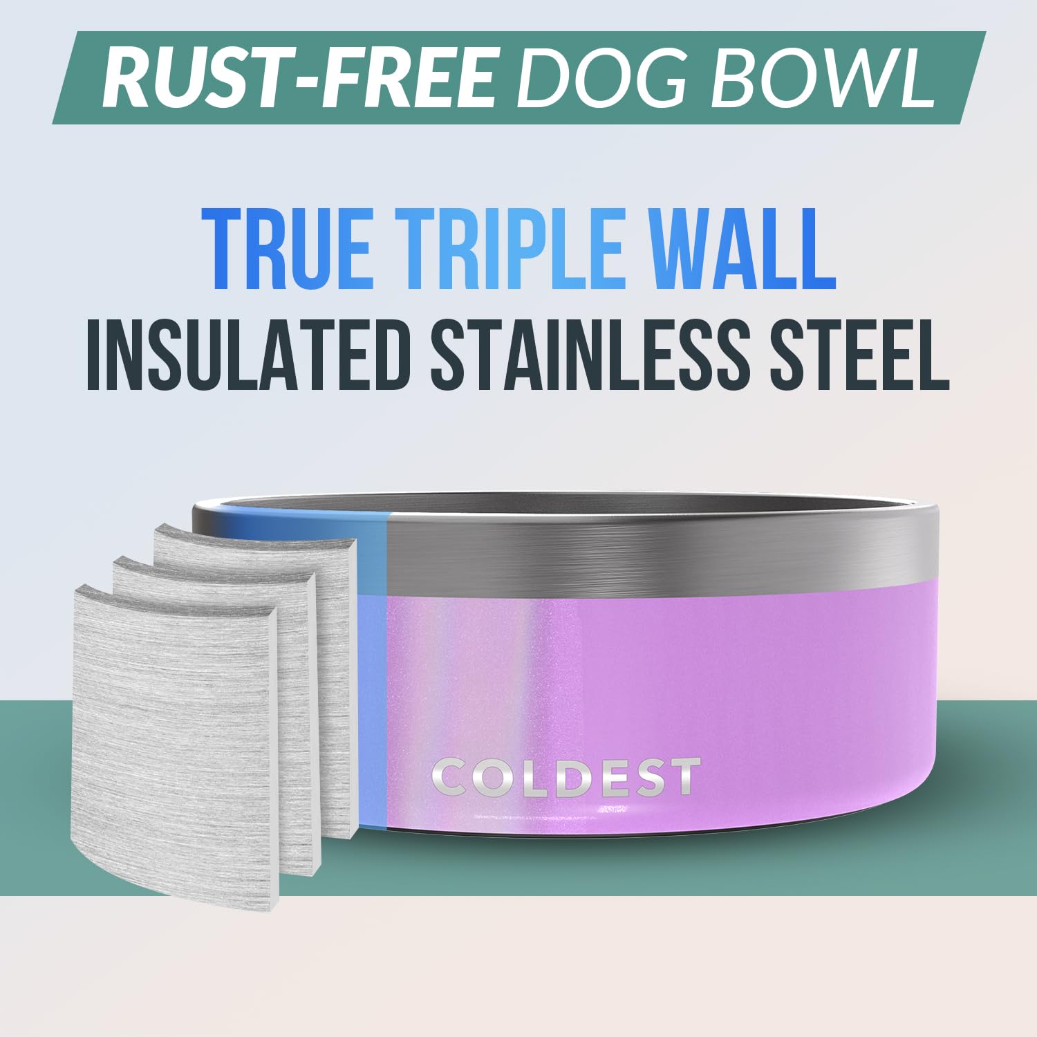 The Coldest Water non-slip-base image highlights stable feeding surface.