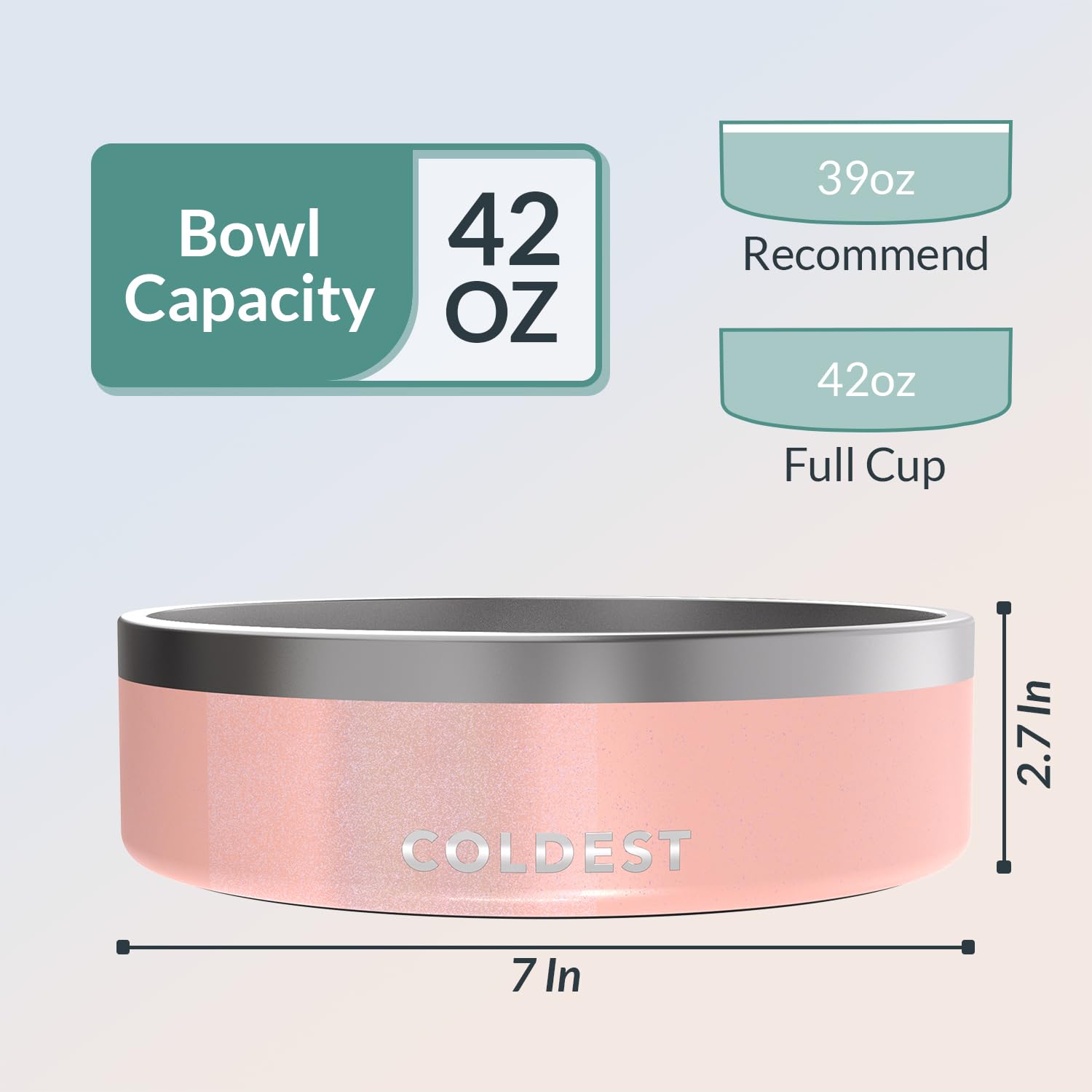 The Coldest Water spill-proof bowl prevents leaks during busy mealtimes.