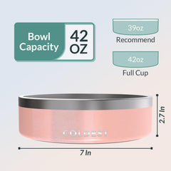 The Coldest Water spill-proof bowl prevents leaks during busy mealtimes.