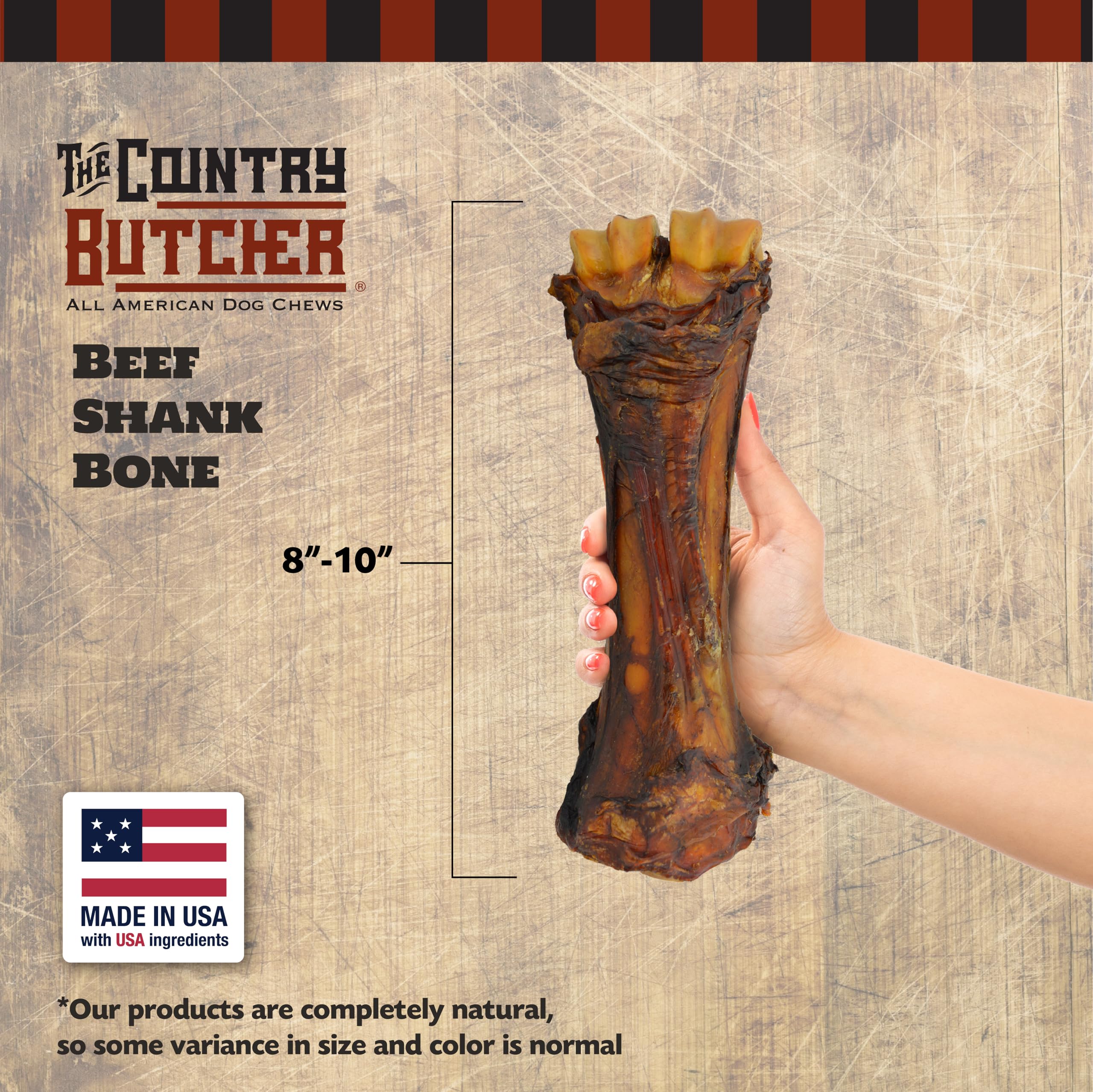 The Country Butcher beef shank bone marrow close-up showcases rich marrow for flavorful chewing sessions.
