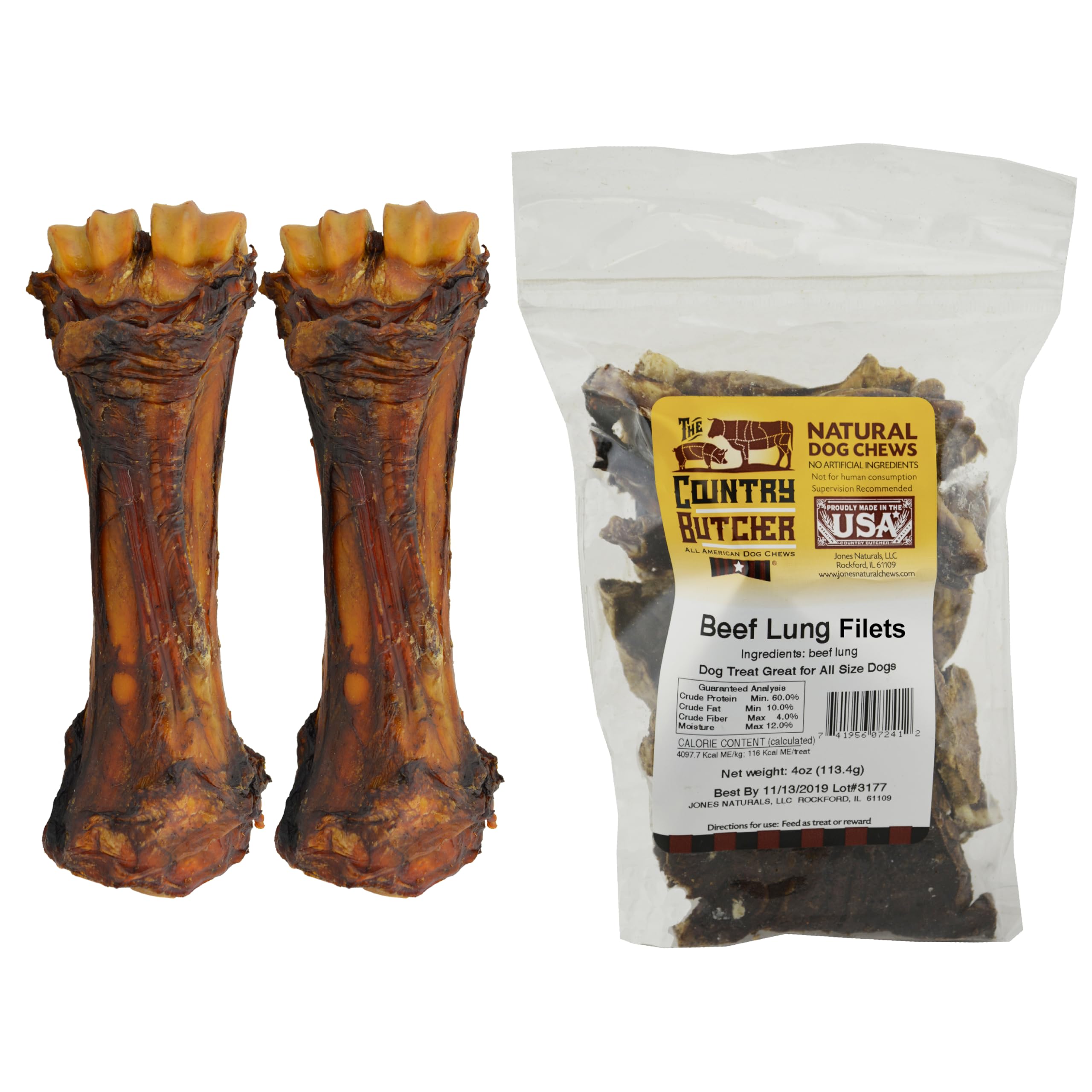 THE COUNTRY BUTCHER beef shank bones for large dogs provide long-lasting chew.