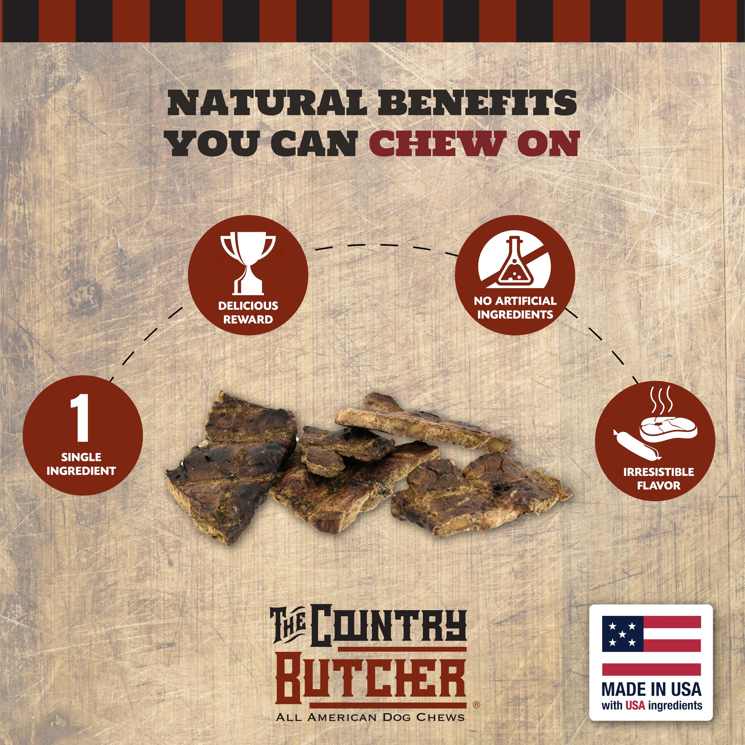 THE COUNTRY BUTCHER beef shank closeup shows durable texture for chewers.