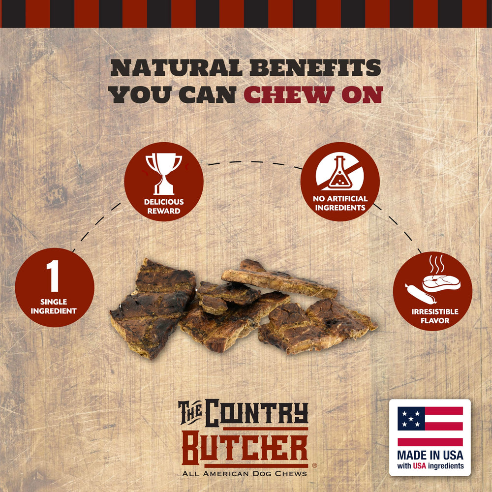 THE COUNTRY BUTCHER beef shank closeup shows durable texture for chewers.