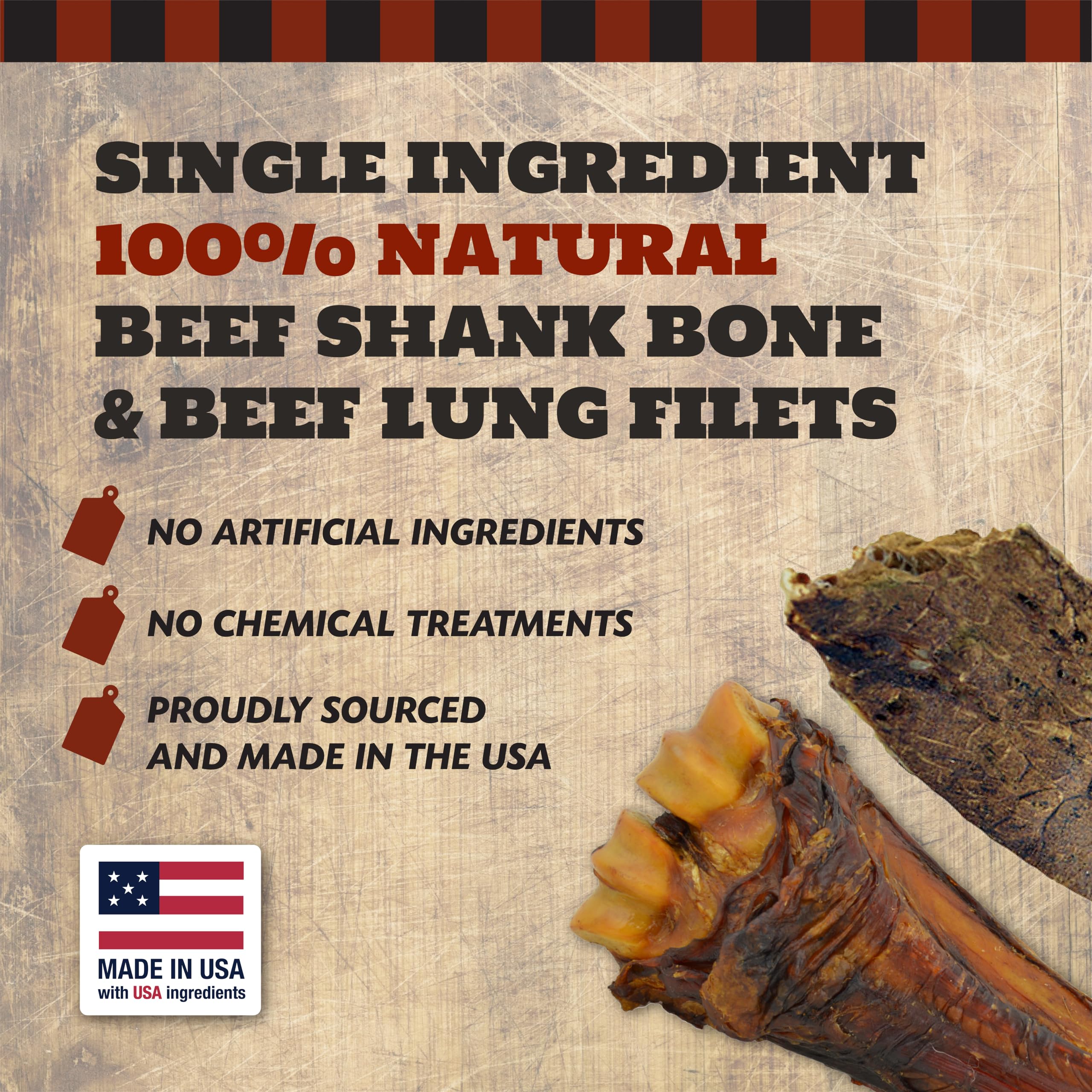 THE COUNTRY BUTCHER dog chews in-use demonstrate safe, wholesome bones.