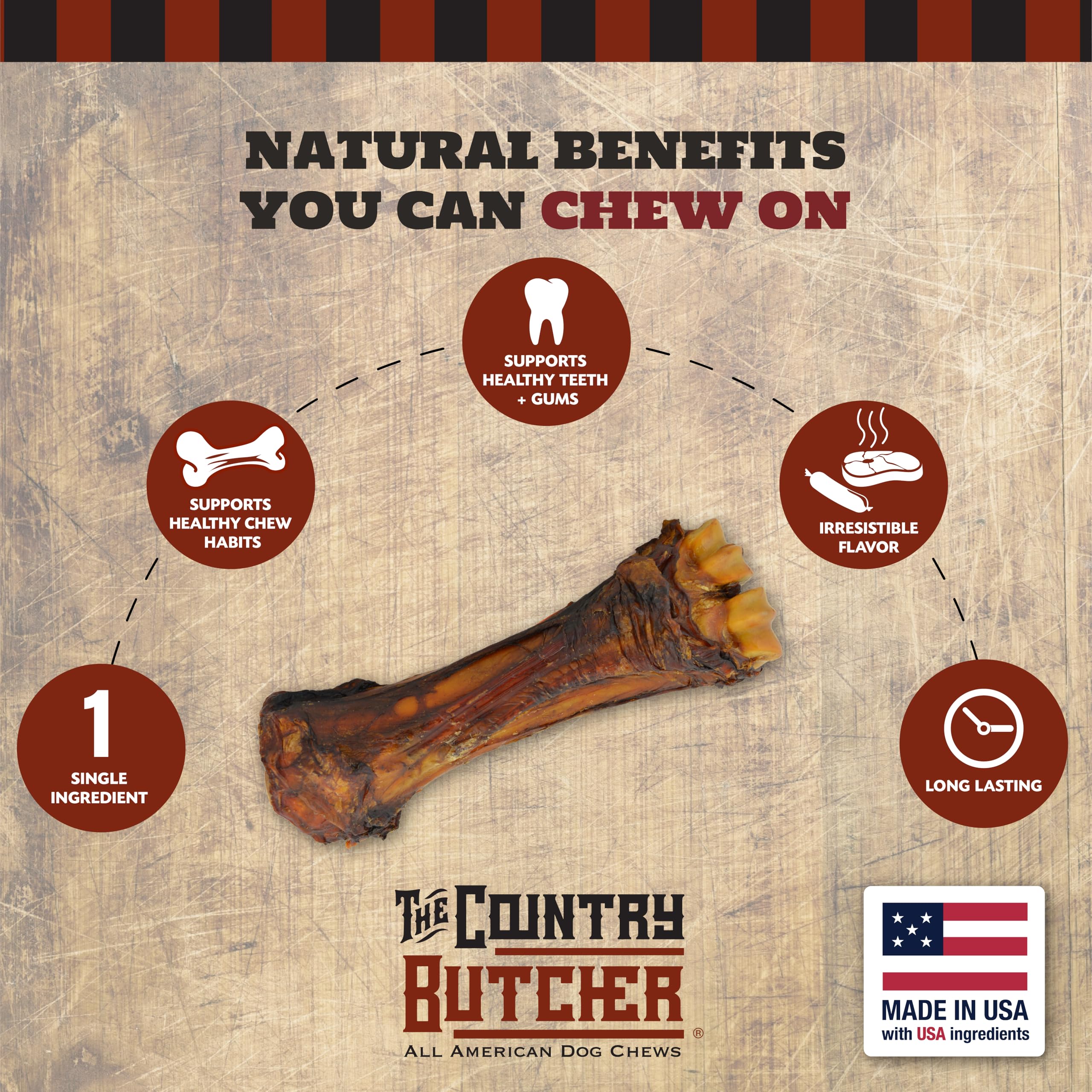 THE COUNTRY BUTCHER dog treat bundle highlights USA-made sourcing and safety.