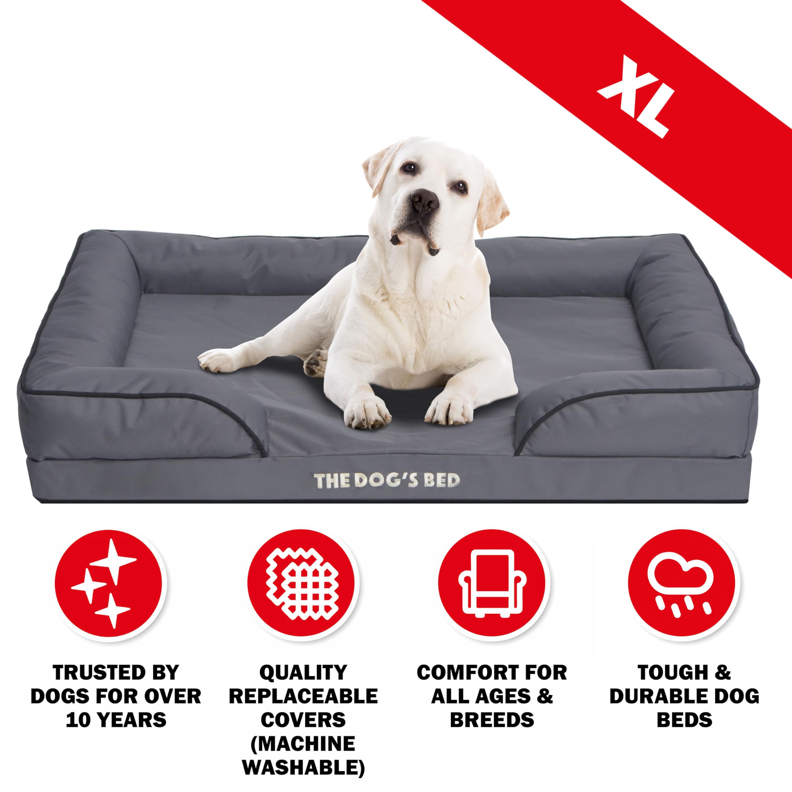 The Dog's Balls bed easy-clean cover simplifies shedding cleanup.