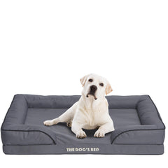 The Dog's Balls bed xl grey front view shows large size for spacious dogs.