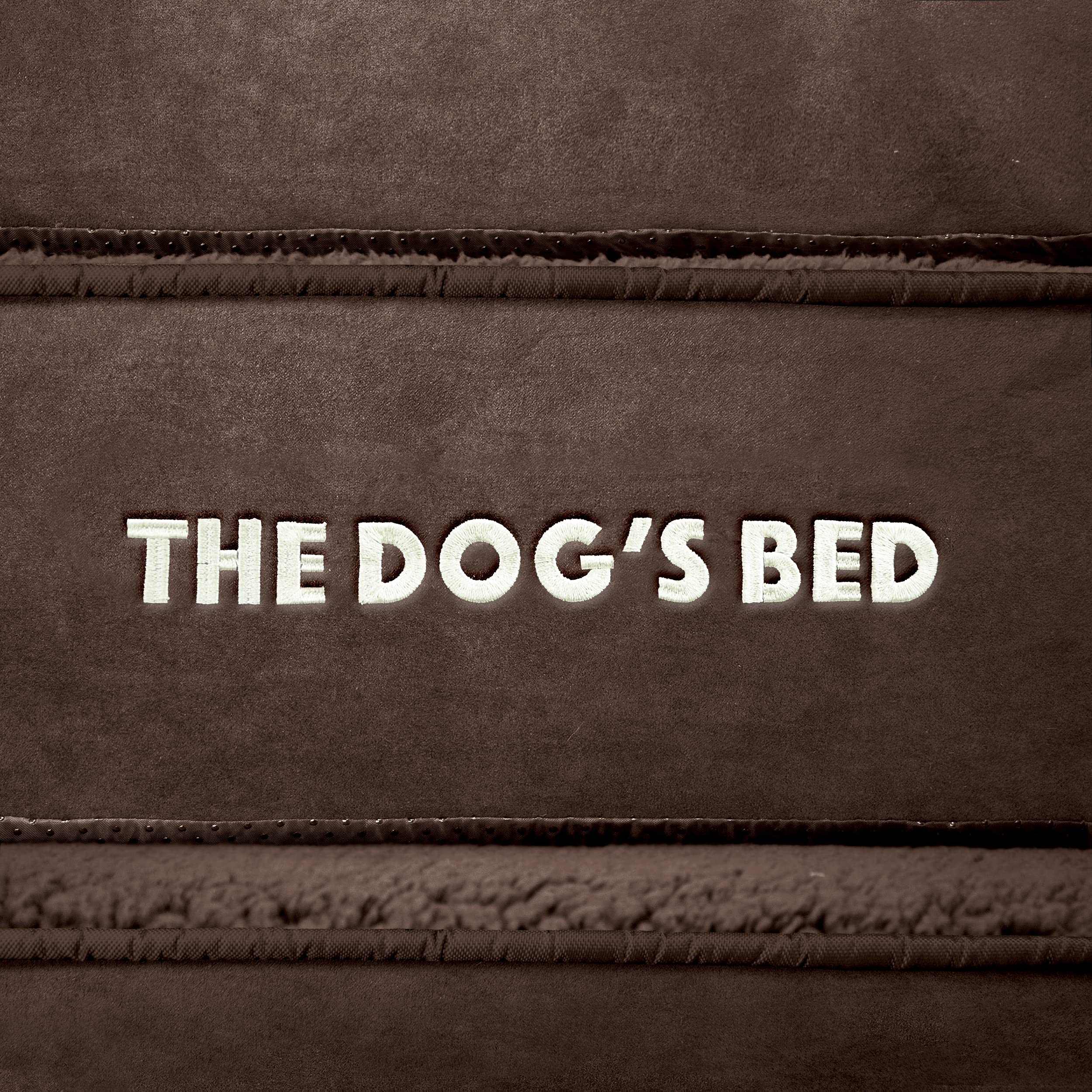 The Dog's Bed orthopedic bed placed in a living room complements home decor.