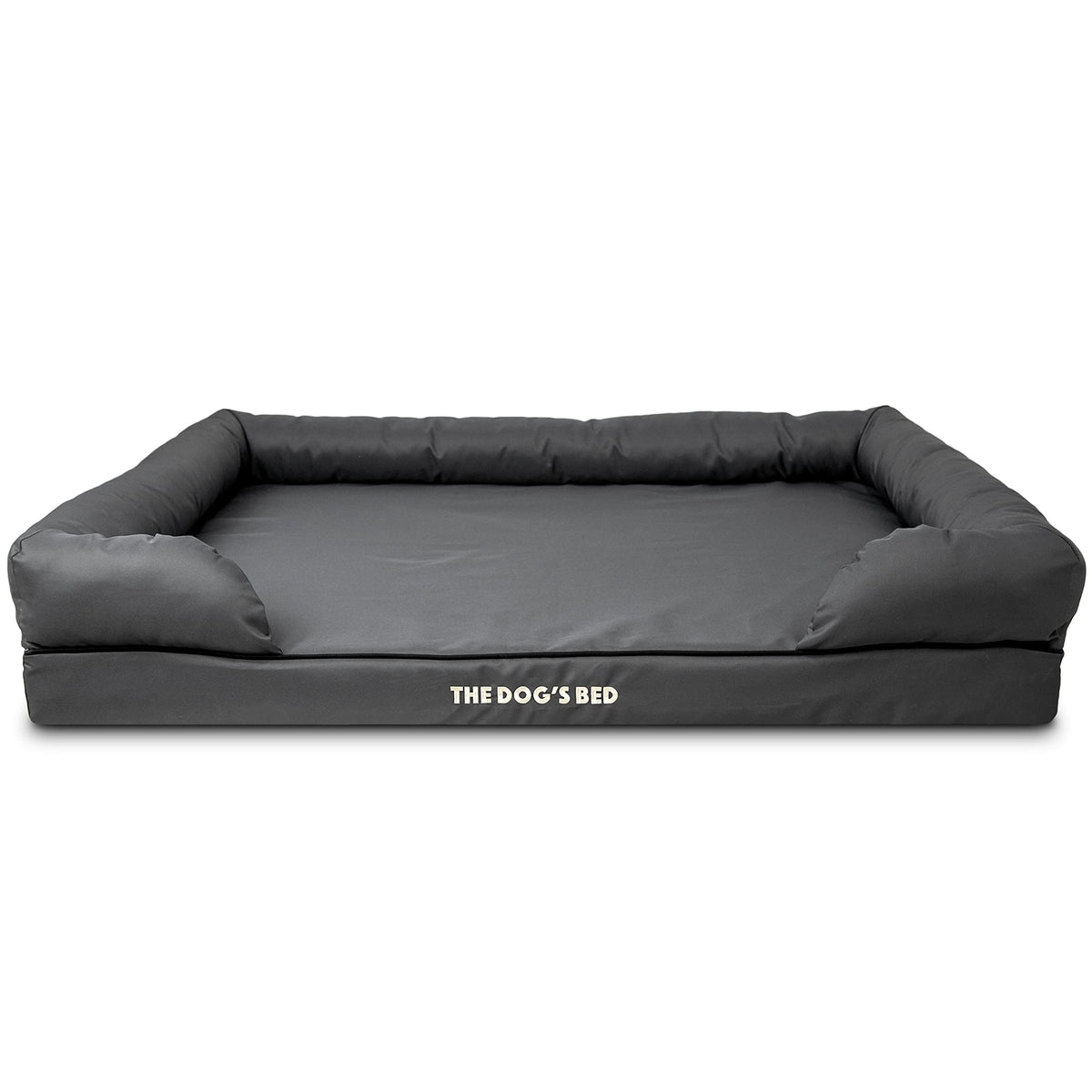 The Dog's Bed replacement outer cover grey piping—durable fabric for long-lasting comfort.