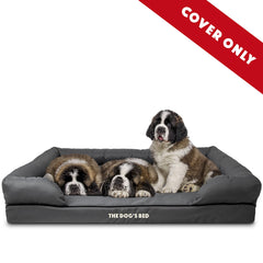 The Dog's Bed outer cover zipper close-up—easy cleaning and quick cover changes.