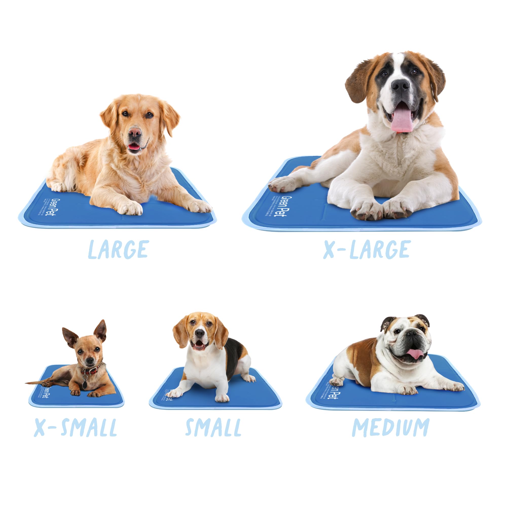 The Green Pet Shop Cool Pet Pad Extra Large Blue closeup of non-toxic gel for safe cooling.