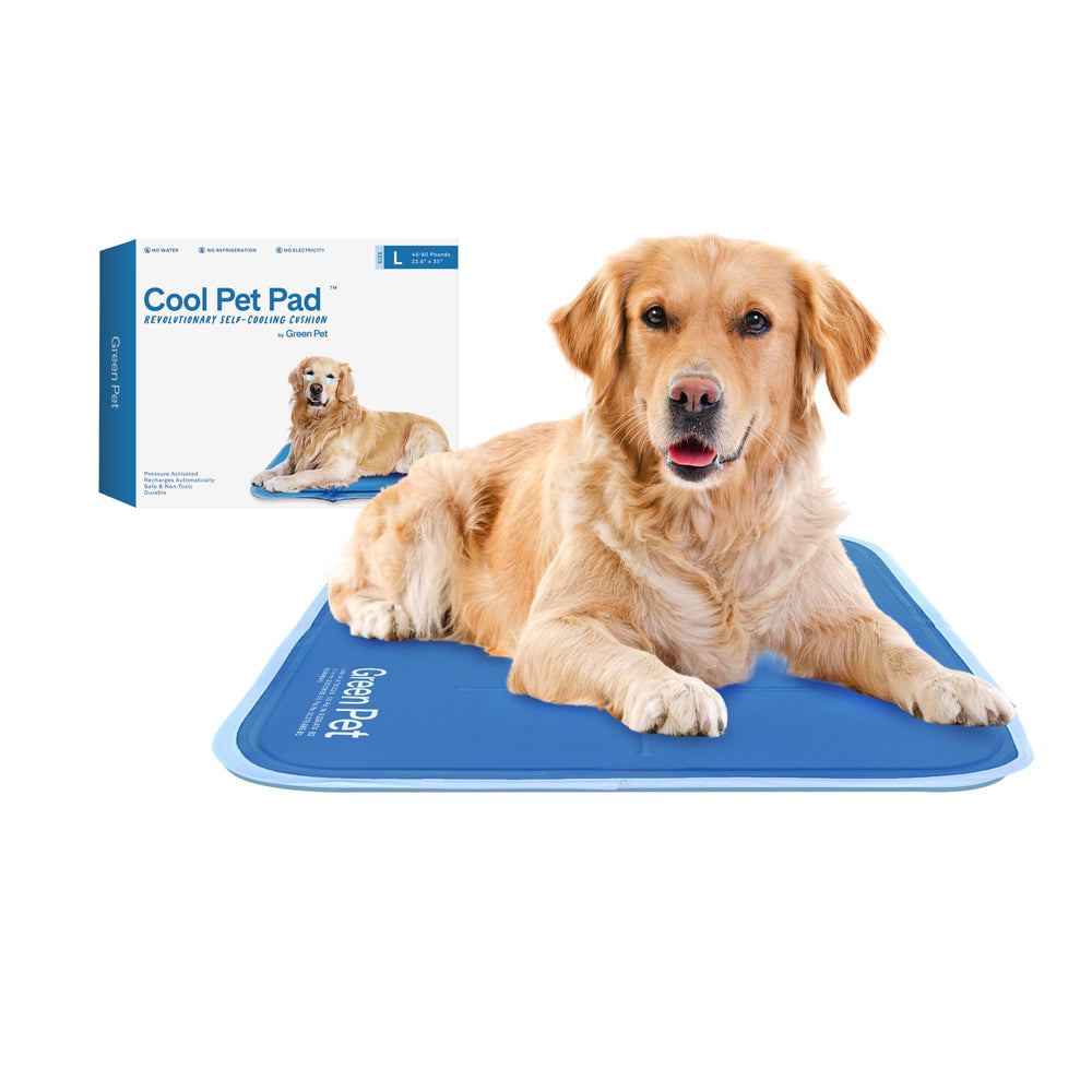 The Green Pet Shop Cool Pet Pad on the floor delivering instant cooling relief for dogs.