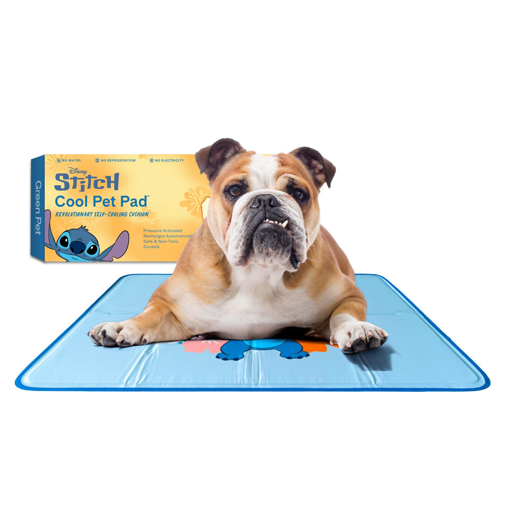 The Green Pet Shop Cool Pet Pad on the floor shows cooling relief after walks.