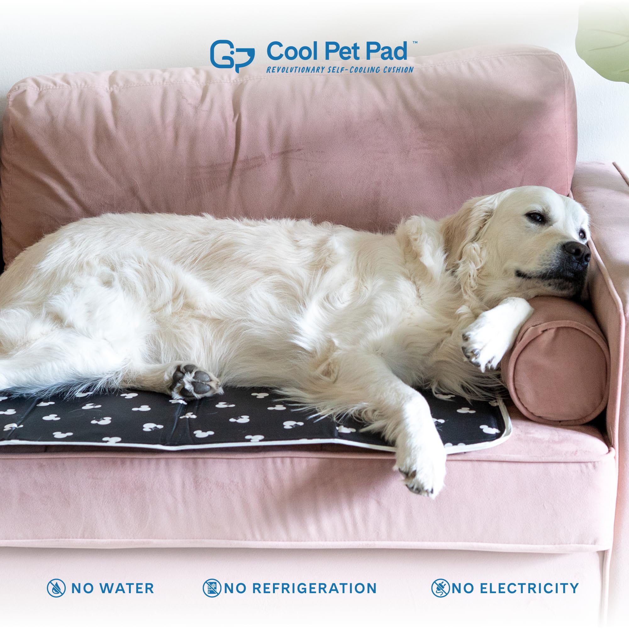 The Green Pet Shop Cool Pet Pad travel-fold feature demonstrates easy portability.