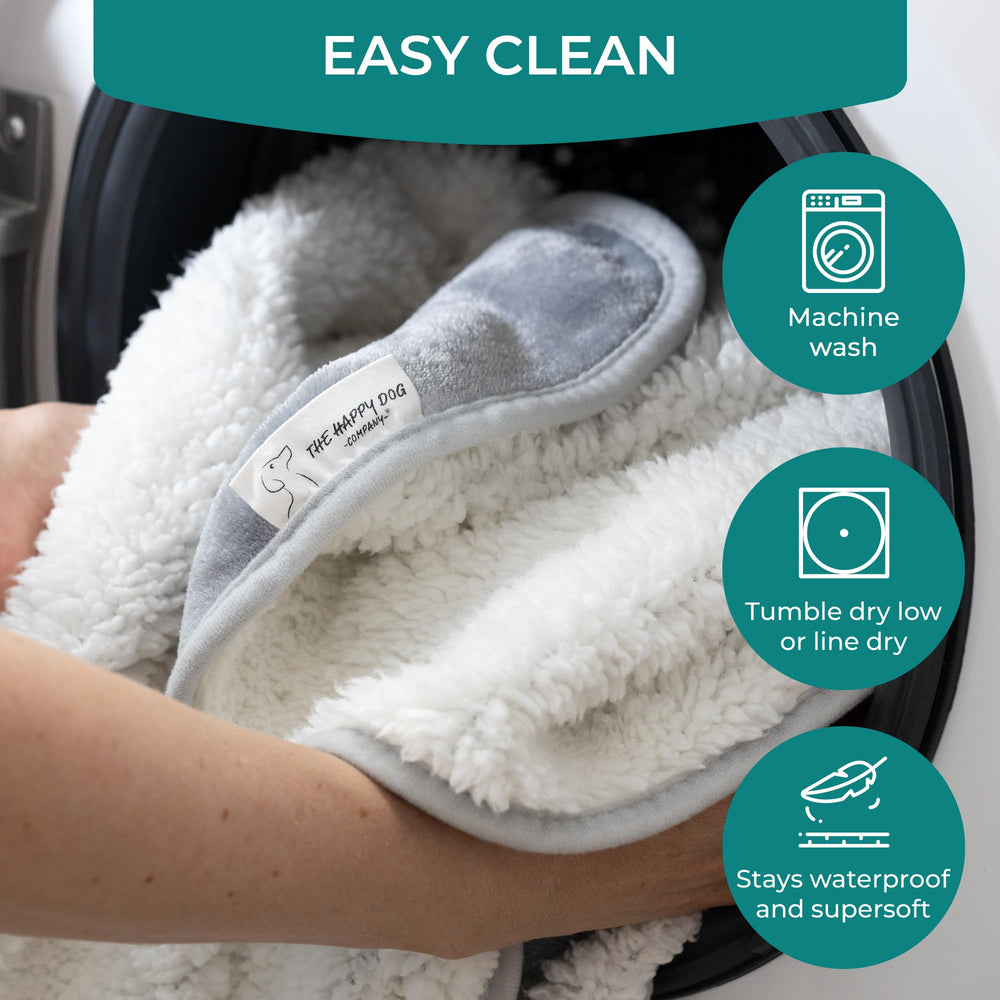 The Happy Dog Company blanket is machine-washable for easy cleanup after adventures