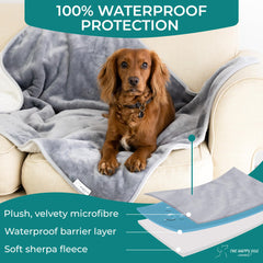 The Happy Dog Company blanket waterproof inner membrane blocks moisture during messy snuggles