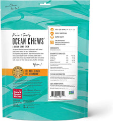 The Honest Kitchen cod skins ocean chews closeup, crunchy texture ideal for satisfying canine chews.