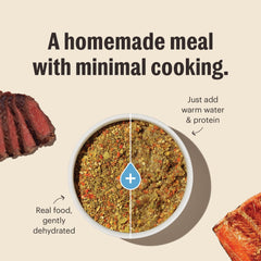 Fruits and vegetables from The Honest Kitchen create antioxidant-rich colors in the mix.