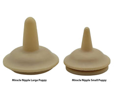 The Miracle Nipple Puppy Sample Set materials closeup highlighting natural, latex-free rubber.