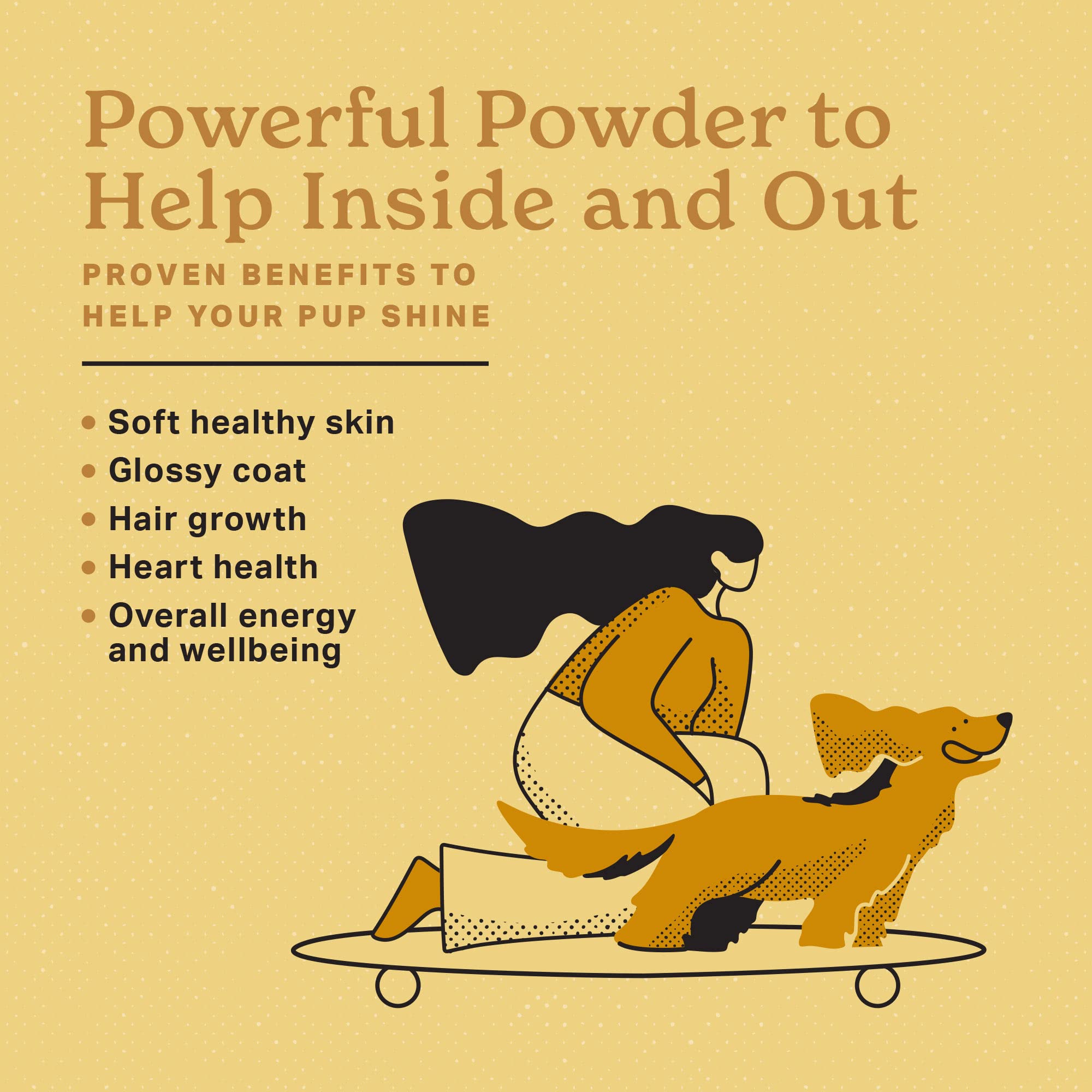 The Missing Link skin coat probiotics powder dispense showing easy daily dosing