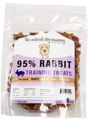 The Natural Dog rabbit soft meat training treats front view for easy breaks and high-value training