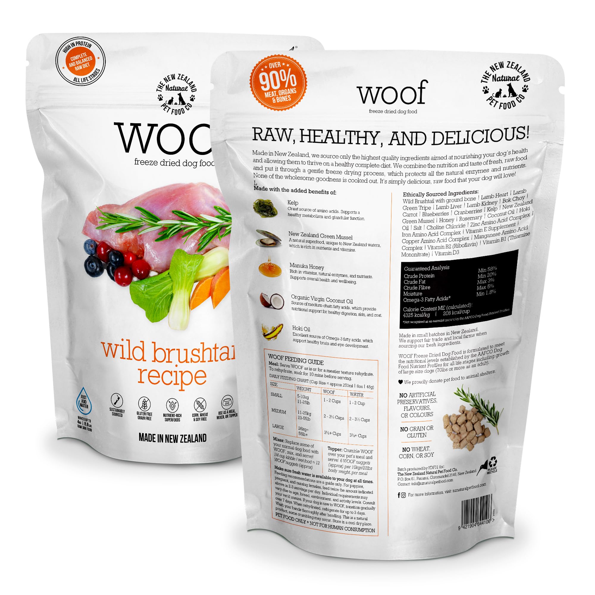 WOOF Wild Brushtail chunks in a serving bowl ideal for meals and rewards