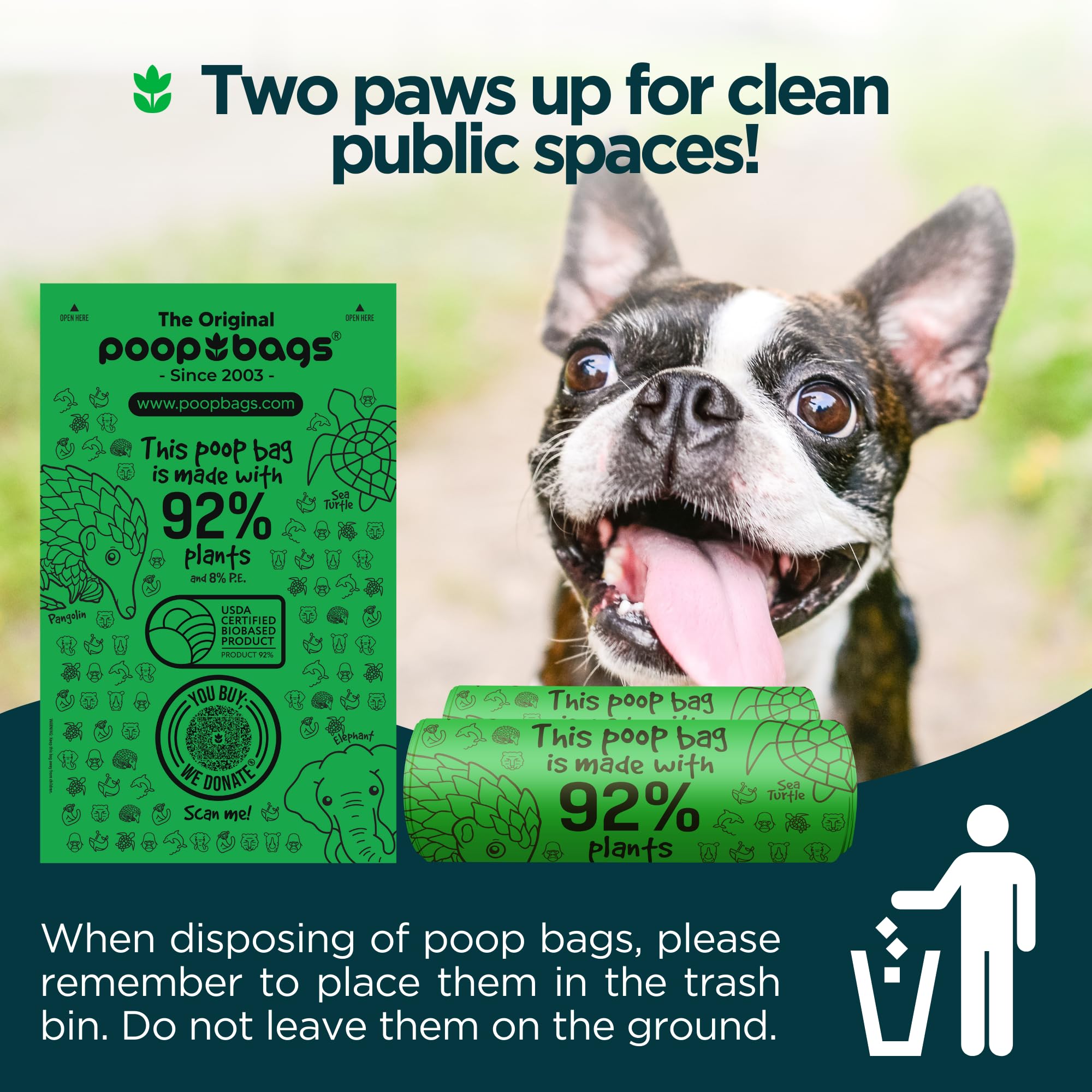 The Original Poop Bags leak-proof bags provide strong seals during messy cleanups.