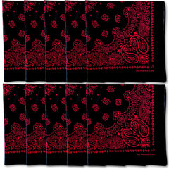 The Peacock Crew 10-pack bandanas front view for versatile wear.