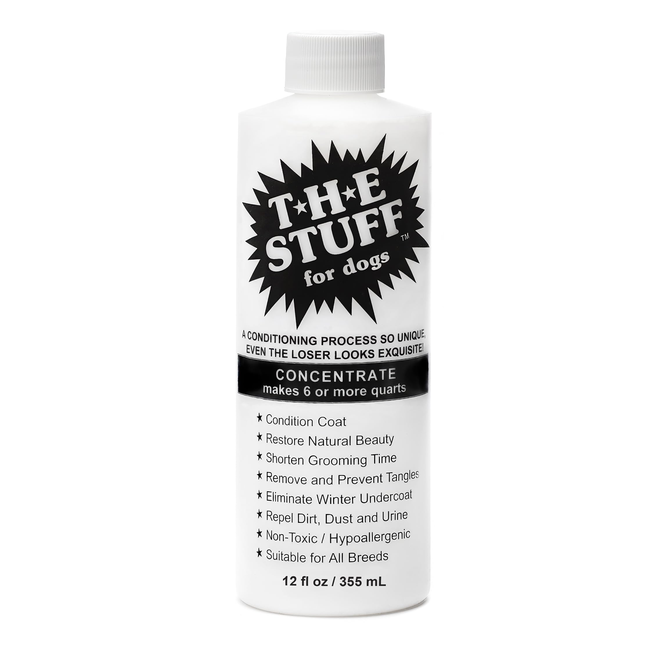 The Stuff leave-in detangler spray bottle for easy grooming