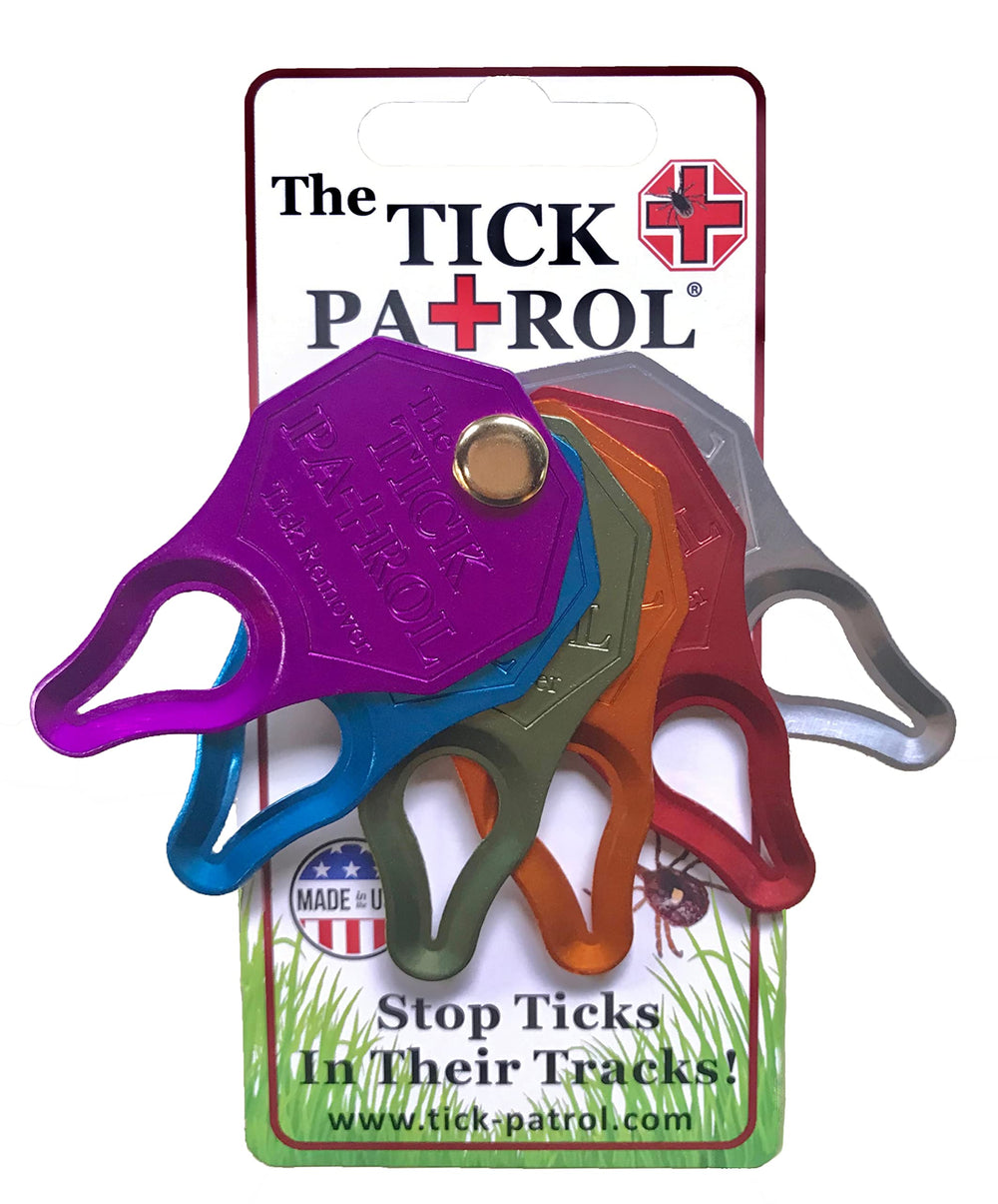The Tick Patrol tick remover tool with keychain attachment for quick outdoor tick removal.