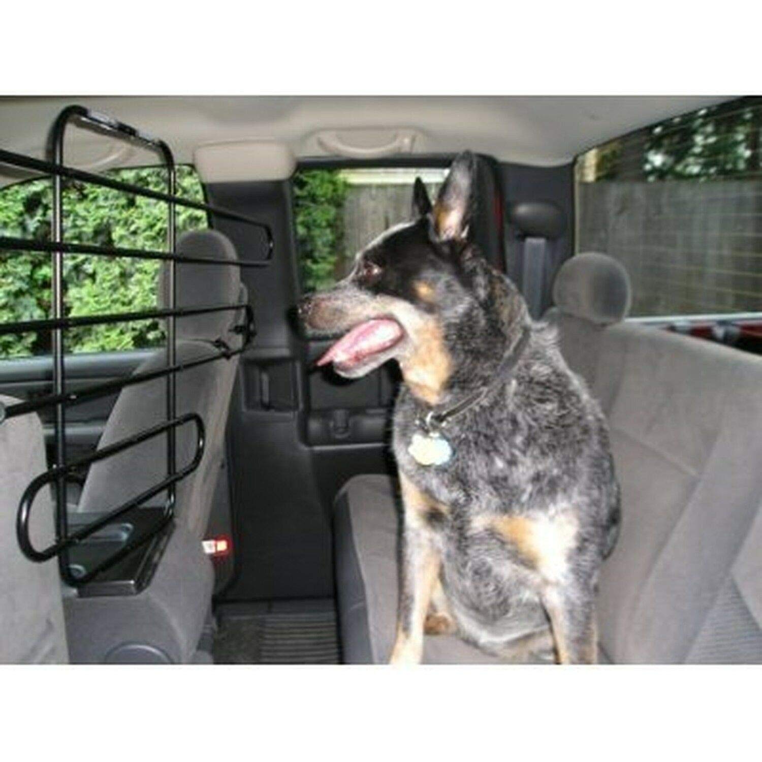The ZooKeeper adjustable-width barrier secures dog safely on road trips