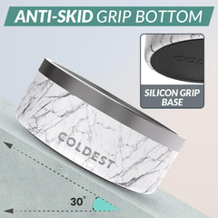The Coldest Water anti-rust stainless steel dog bowl side angle demonstrates durability