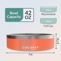 The Coldest Water triple-wall insulation dog bowl insulated for cooler water