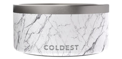 The Coldest Water anti-rust metal dog bowl demonstrating durable construction for long-lasting hydration.