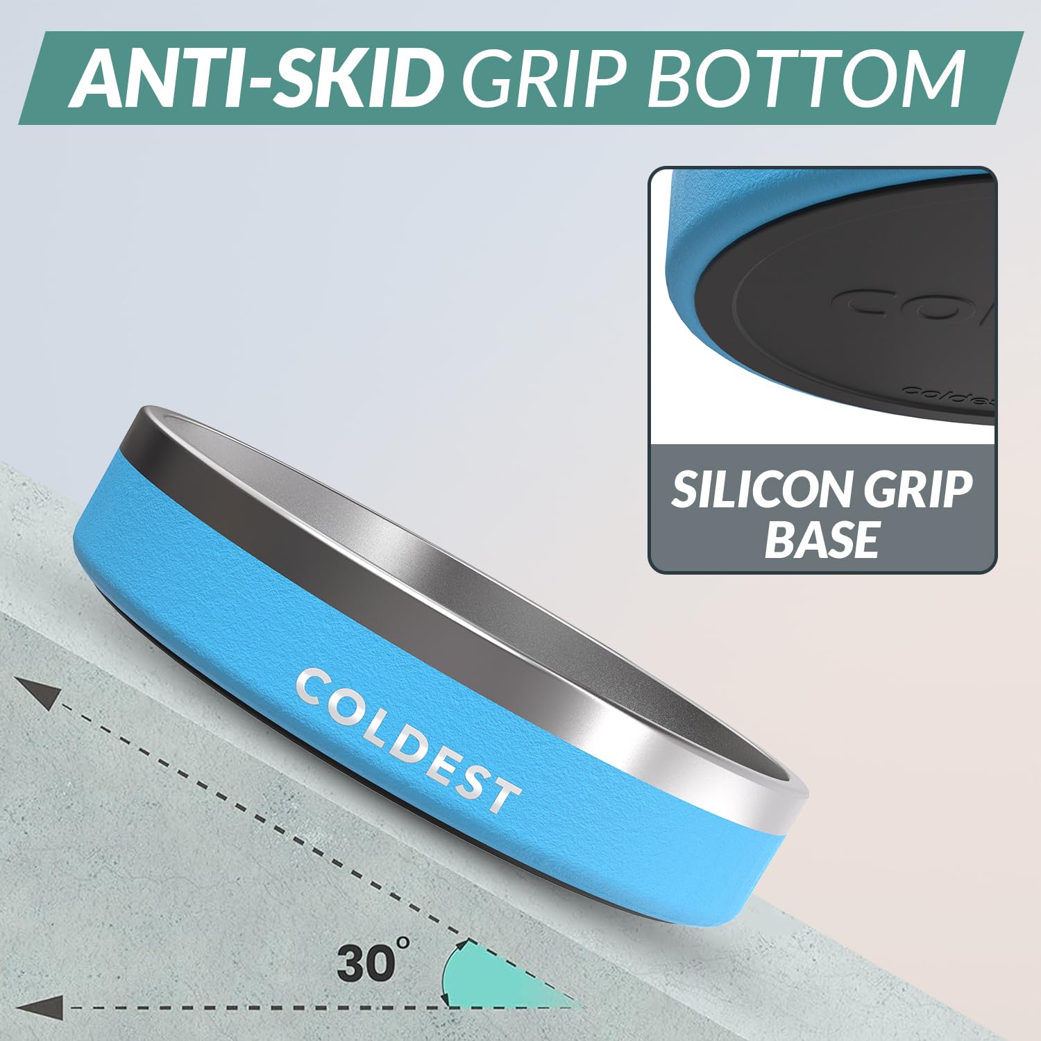 The Coldest Water colddog-bowl anti-slip base prevents spills during energetic meals.