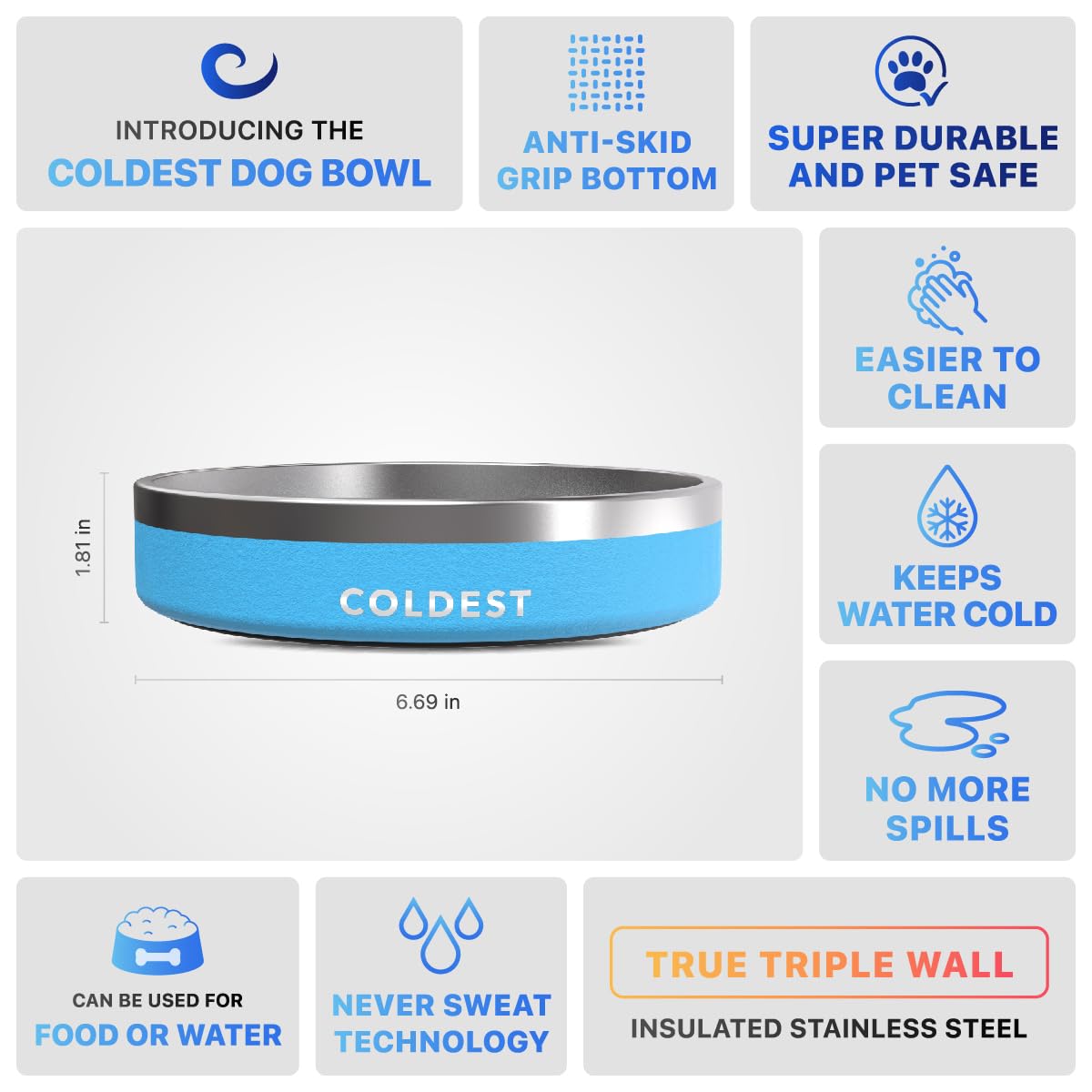 The Coldest Water colddog-bowl dishwasher-safe for quick after-meal cleanup.