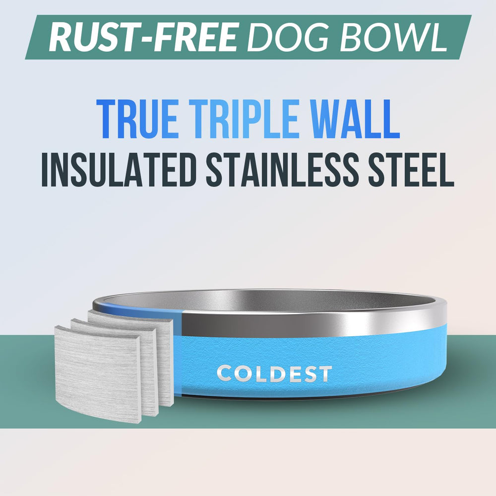 The Coldest Water colddog-bowl rust-resistant stainless steel endures daily use.